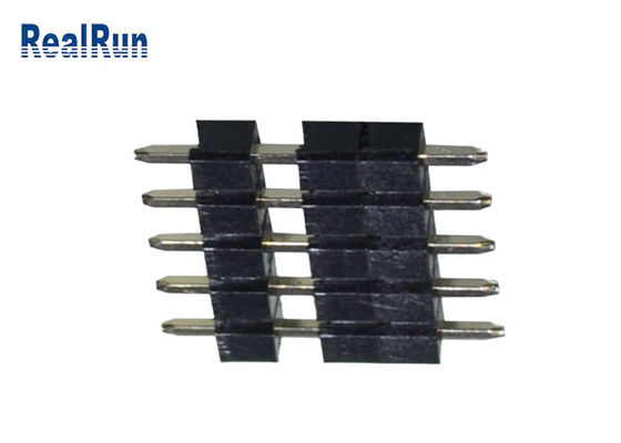 inmersión recta Pin Header PBT LCP THT del PWB de 5P del conector plástico de cobre amarillo de la soldadura