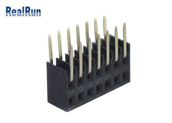 Fila de cobre amarillo femenina 1×7P de ángulo recto del conector LCP del jefe de PA6T sola