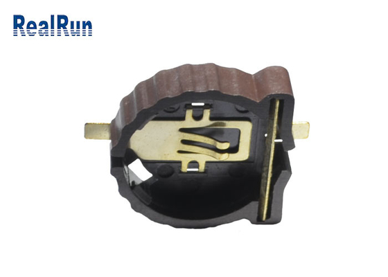 Serie recta de cobre amarillo CR1220-2 LCP de SMT del tenedor de batería de la célula de la moneda 500VAC