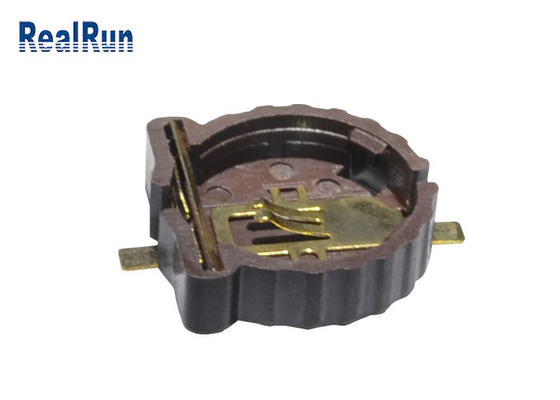 Serie recta de cobre amarillo CR1220-2 LCP de SMT del tenedor de batería de la célula de la moneda 500VAC