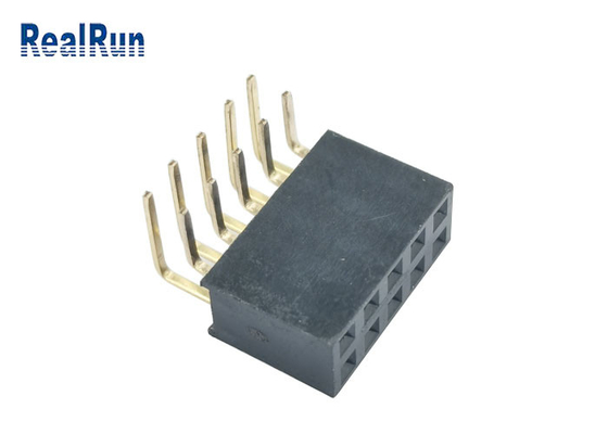 terminal femenino del conector Y del jefe 2×5P parte movible PA6T de la inmersión de la curva de 90 grados