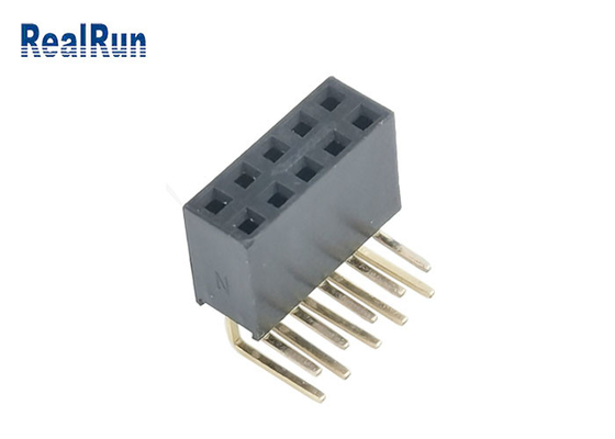 terminal femenino del conector Y del jefe 2×5P parte movible PA6T de la inmersión de la curva de 90 grados