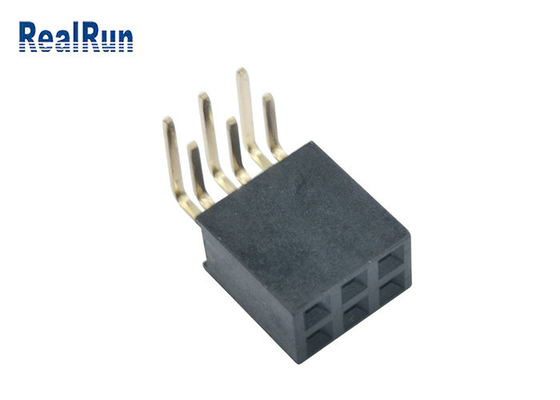 Pin femenino 1.5A del flash 2*3 del oro del terminal H8.5 del conector Y del jefe de la INMERSIÓN de PA6T