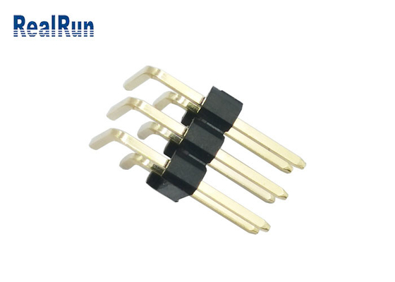 Chapado en oro IATF 16949 del PWB Pin Header Connector Right Angle H2.5 de PBT PA6T