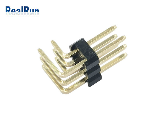 Chapado en oro IATF 16949 del PWB Pin Header Connector Right Angle H2.5 de PBT PA6T