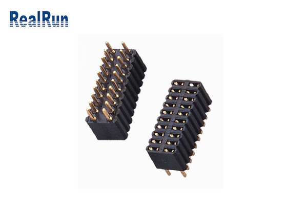 Jefe femenino de cobre amarillo PA9T LCP del PWB de PBT conector recto del PWB de 180 grados