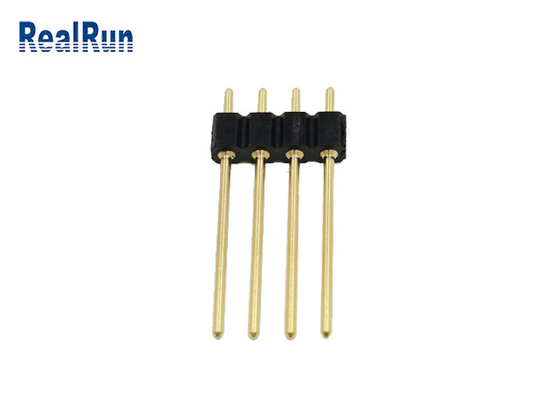 soldadura recta femenina redonda de la inmersión del PWB de 2.54m m Pin Header 4 Pin Gold Plated H3.0