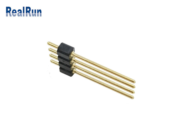 soldadura recta femenina redonda de la inmersión del PWB de 2.54m m Pin Header 4 Pin Gold Plated H3.0