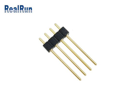 soldadura recta femenina redonda de la inmersión del PWB de 2.54m m Pin Header 4 Pin Gold Plated H3.0