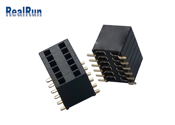 Tipo femenino contacto de la echada SMD del conector 1.27m m del jefe de PA6T del cobre del fósforo