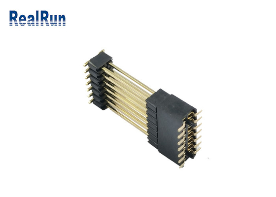 Oro Tin Plating del conector de Pin Header Connector Dual 7P SMT del varón de PA6T