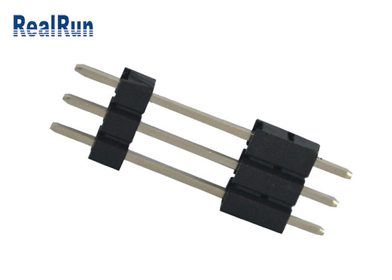 Pin de cobre amarillo 3A del PWB Pin Header 3 de PA6T conector recto del jefe de la fila de 180 grados solo