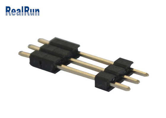 Pin de cobre amarillo 3A del PWB Pin Header 3 de PA6T conector recto del jefe de la fila de 180 grados solo