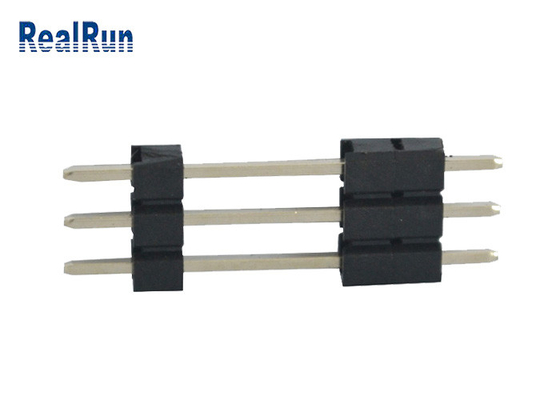 Pin de cobre amarillo 3A del PWB Pin Header 3 de PA6T conector recto del jefe de la fila de 180 grados solo