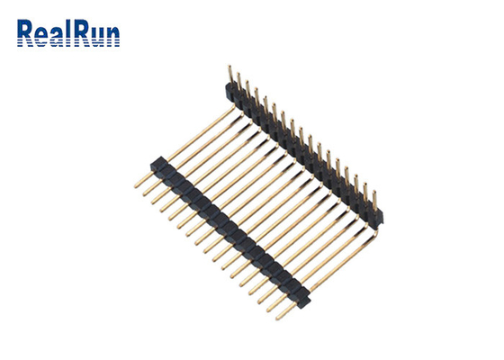 PA6T 2,54 17P Pin Header Connector oro de ángulo recto de la inmersión de 90 grados plateó el plástico dual