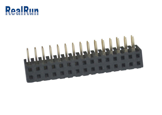 Tipo de ángulo recto posición dual femenina de la fila 30 de Pin Header Connector ISO9001 PA6T