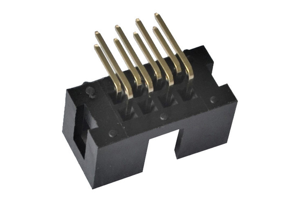 conector PA6T UL94V-0 del jefe de la caja 2x4P curva Pin Connector de 90 grados