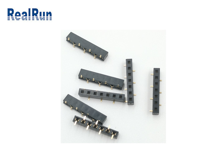 solo conector del jefe de Pin Surface Mounting SMD del chapado en oro 7 del conector del PWB de la fila de 2.54m m