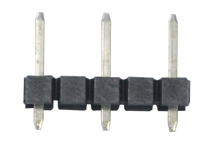 Solo jefe recto del Pin de la fila tipo negro de 180 grados conector de la echada de 3,96 milímetros