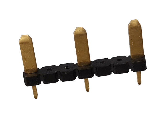 Flash del oro de la fila del Pin de la hembra del jefe redondo durable 1x3 del Pin solo 3,0 amperios