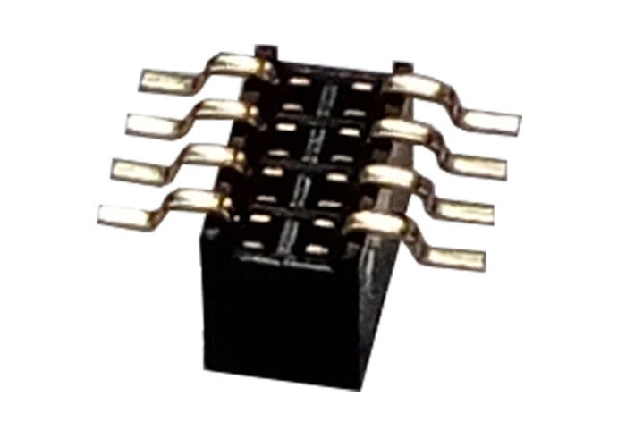 Conector femenino del jefe de 8 Pin solo tipo negro de SMT de la fila de 1.27m m x de 3.4m m