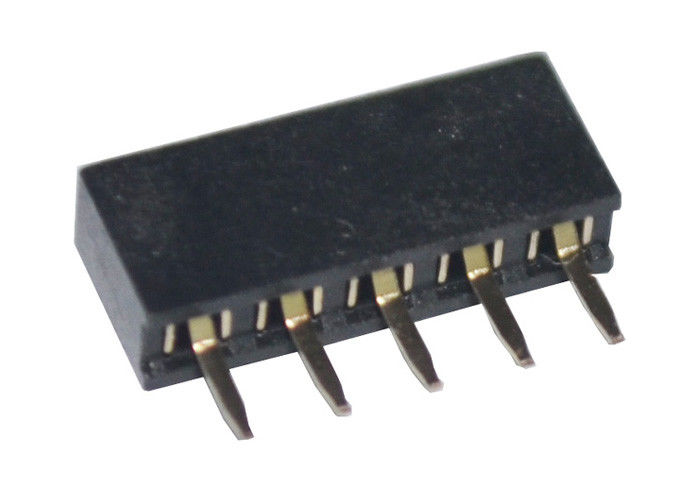 tipo recto negro del Pin del jefe de la echada de 2m m fila femenina 5 del conector de la sola