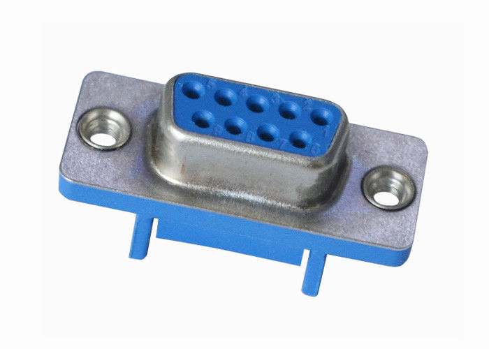 Azul 2.77m m tipo tipo recto de 9 Pin D del zócalo del DP de la soldadura del conector hembra