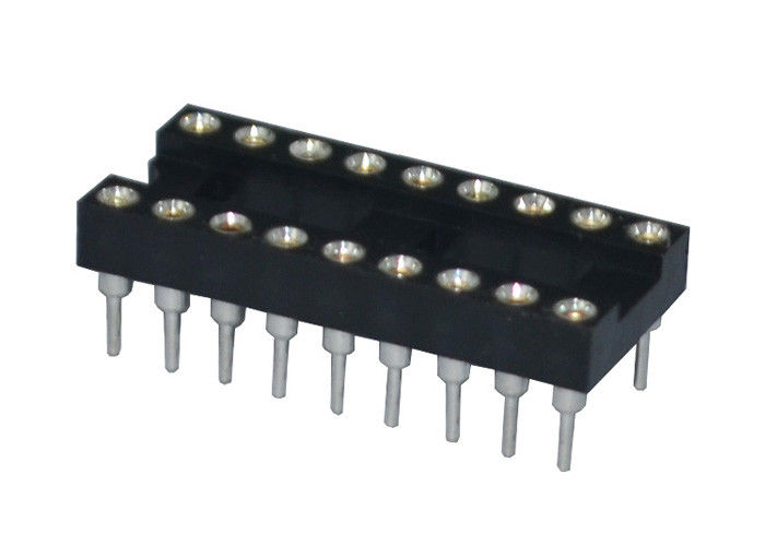 Conector redondo del jefe del Pin recto del zócalo 18P del agujero 2.54m m IC 180 grados