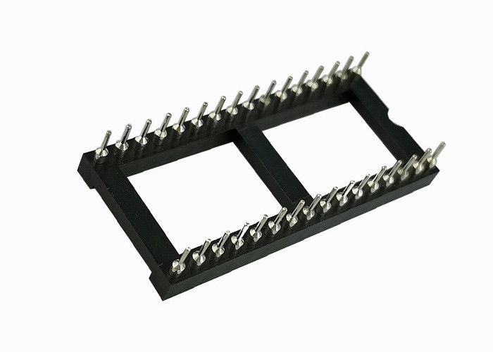 Conector de borde de cobre amarillo de tarjeta de la echada 7,62 de la fila 2.54m m del Pin 180°Two del Ic 16 del zócalo