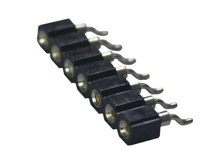 Tipo sola echada de SMT de la fila 2.54m m de la hembra del Pin del conector redondo del jefe horizontal