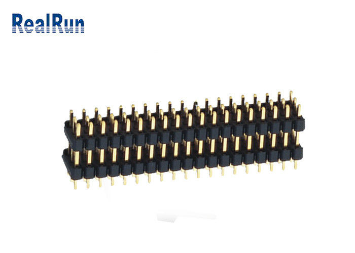 Conector del jefe de la INMERSIÓN de Pin Header Dual Plastic del varón de la echada de UL94V-0 2.54m m