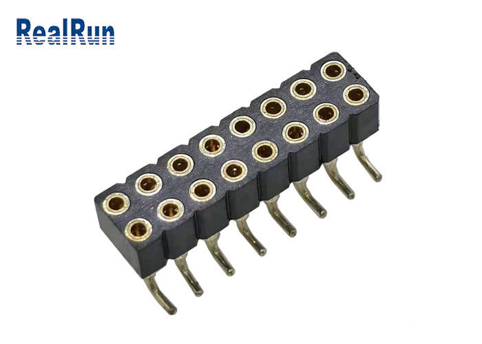 Echada femenina SMT SMD ISO9001 del conector 2.54m m del jefe de PBT PA6T PPS L7.40