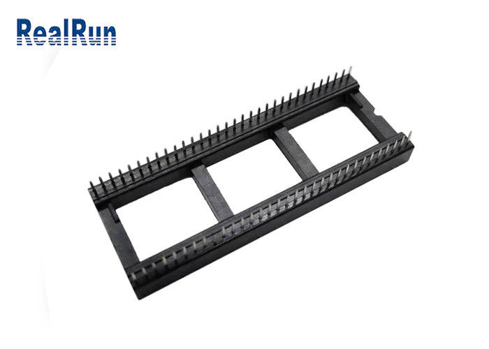 Bronce de fósforo de la INMERSIÓN PBT UL94V-0 del conector del zócalo del texto del PWB 64P 1.778m m Ic