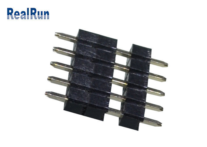 inmersión recta Pin Header PBT LCP THT del PWB de 5P del conector plástico de cobre amarillo de la soldadura