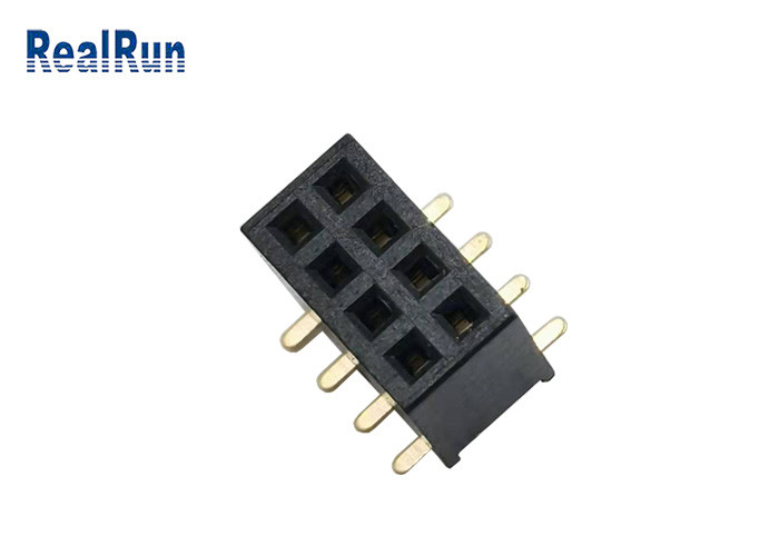 Oro femenino 1u” UL94v-0 H4.3mm LCP del conector 2*4p de SMT del jefe de 500VAC PA6T