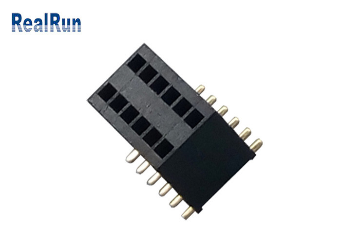 Tipo femenino contacto de la echada SMD del conector 1.27m m del jefe de PA6T del cobre del fósforo