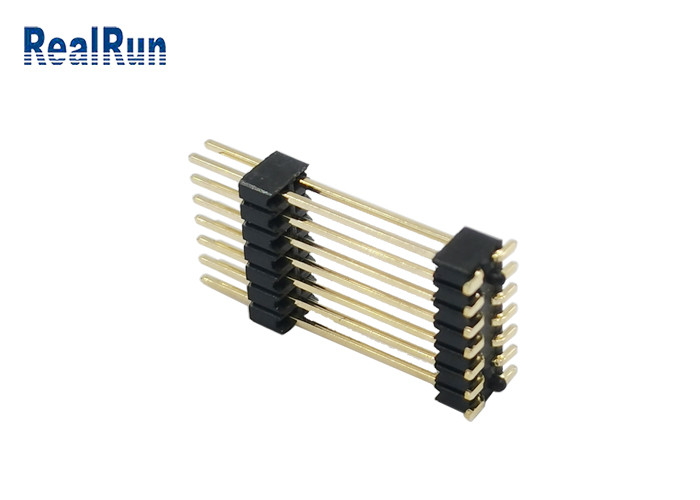 Oro Tin Plating del conector de Pin Header Connector Dual 7P SMT del varón de PA6T