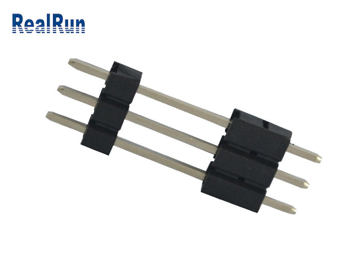 Pin de cobre amarillo 3A del PWB Pin Header 3 de PA6T conector recto del jefe de la fila de 180 grados solo