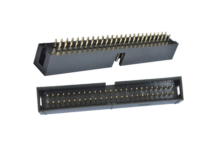 Alambre recto de cobre amarillo de la fila 50P de oro del sellado de la caja del conector dual del jefe para subir a Conenctor