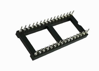 Conector de borde de cobre amarillo de tarjeta de la echada 7,62 de la fila 2.54m m del Pin 180°Two del Ic 16 del zócalo