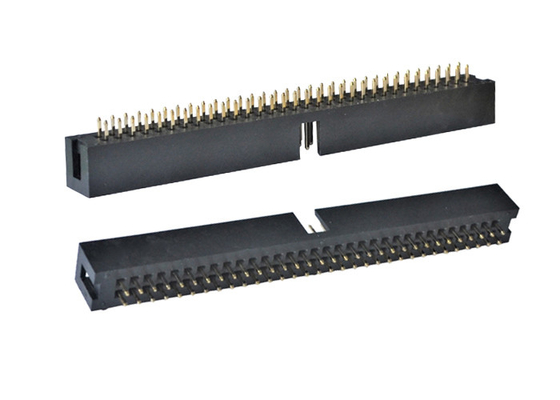 Jefe masculino recto del PWB 2X32P del flash del oro del conector H9.0 del jefe de la caja del negro de PA6T